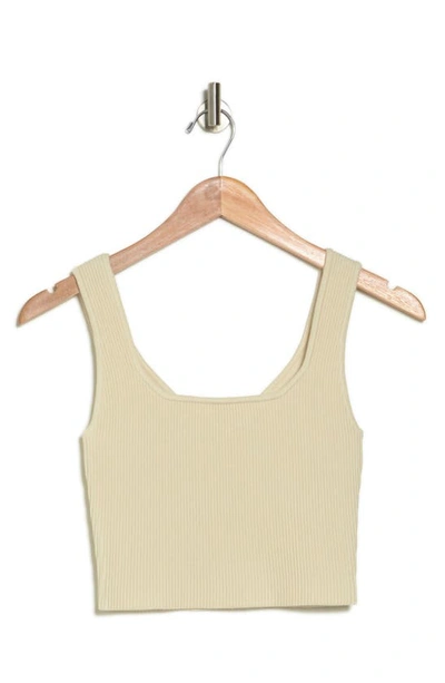 Abound Rib Crop Sweater Tank In Ivory Dove