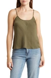 Abound Washed Satin Camisole In Olive