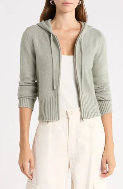 Abound Zip Front Knit Hoodie In Green