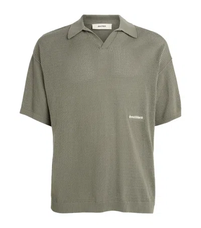 Aboutblank About:blank Knitted Resort Polo Shirt In Gray