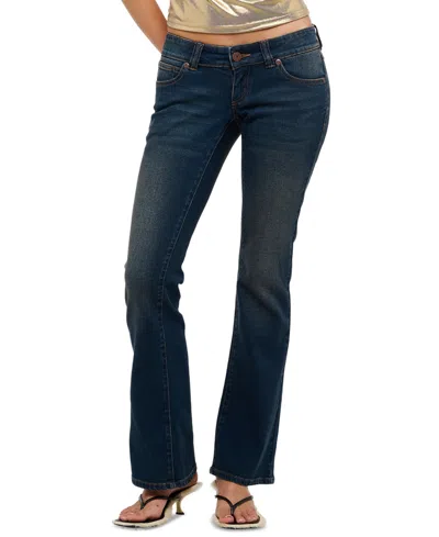 Abrand Juniors' 00 Kick Low-rise Bootcut Jeans In Iris