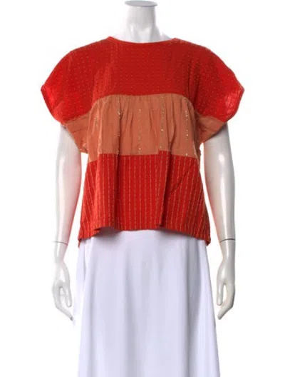 Pre-owned Ace & Jig Patterned Crew Neck Top In Orange