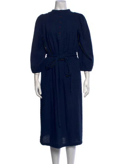 Pre-owned Ace & Jig Patterned Midi Length Dress In Blue