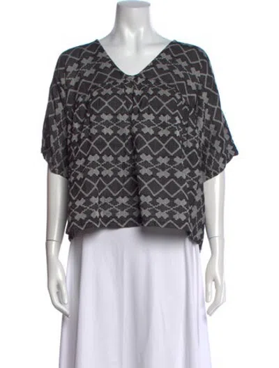 Pre-owned Ace & Jig Patterned V-neck Top In Multicolor