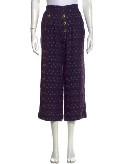 Pre-owned Ace & Jig Printed Wide Leg Pants In Purple