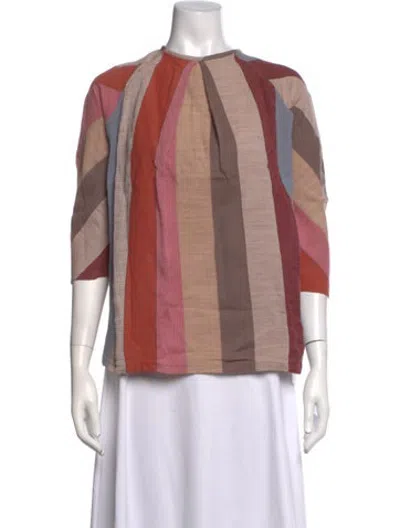Pre-owned Ace & Jig Striped Crew Neck Top In Brown