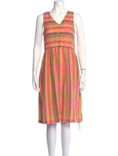 Pre-owned Ace & Jig Striped Midi Length Dress In Orange/pink
