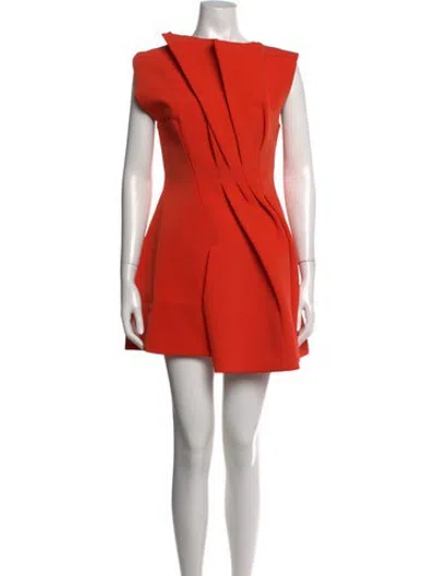 Pre-owned Acler Asymmetrical Mini Dress W/ Tags In Orange