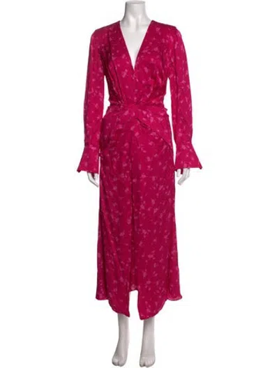 Pre-owned Acler Floral Print Long Dress In Pink
