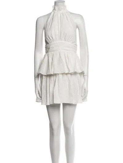 Pre-owned Acler Lace Pattern Mini Dress In Neutrals