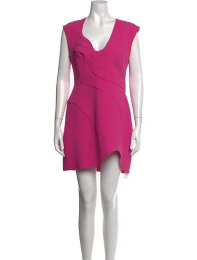 Pre-owned Acler V-neck Mini Dress In Pink