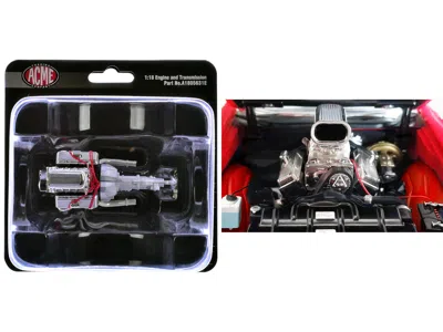 Acme Blown 455 Engine And Transmission Replica From "1970 Oldsmobile 442 W30 W-machine" 1/18 Model By Acm In Black