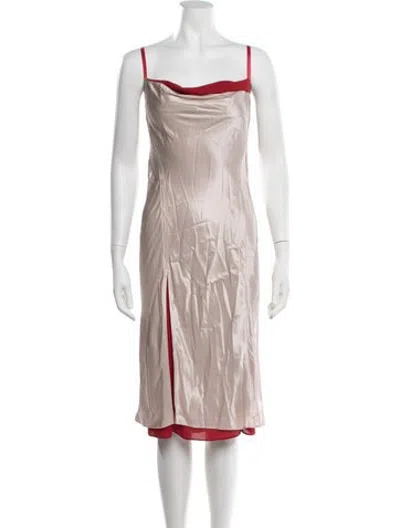 Pre-owned Acne Studios Cowl Neck Midi Length Dress In Multicolor
