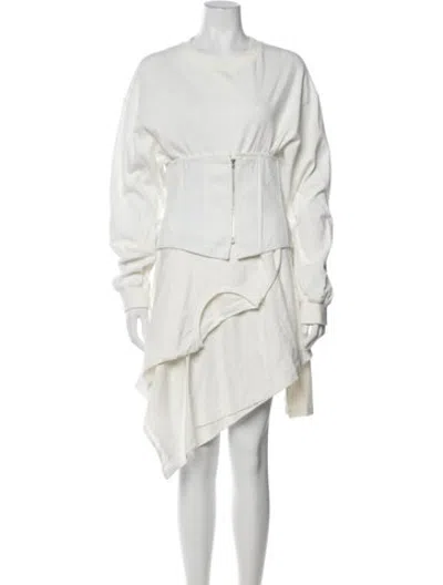 Pre-owned Acne Studios Crew Neck Mini Dress In Neutrals