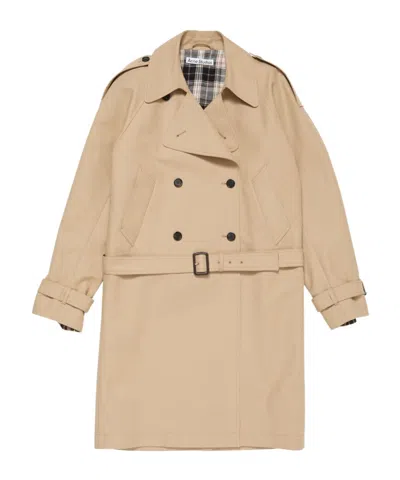 Acne Studios Double-breasted Belted Trench Coat In Brown