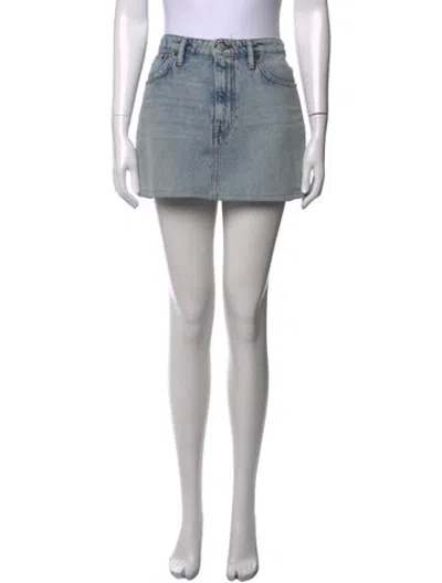 Pre-owned Acne Studios Embroidered Accent Mini Skirt In Blue