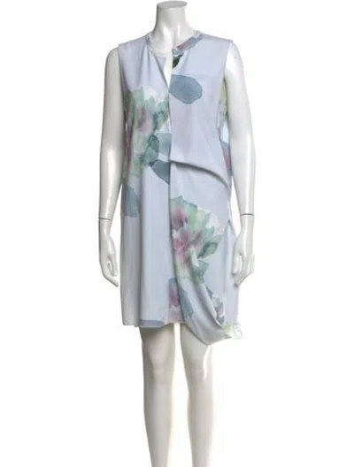 Pre-owned Acne Studios Floral Print Mini Dress In Blue