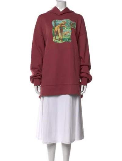 Pre-owned Acne Studios Graphic Print Crew Neck Hoodie In Pink