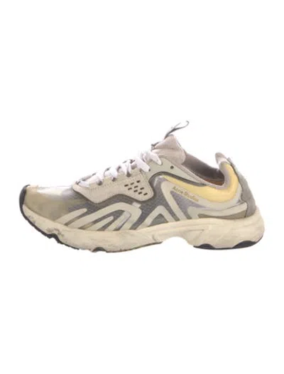 Pre-owned Acne Studios Graphic Print Mesh Accents Sneakers In Grey/neutrals