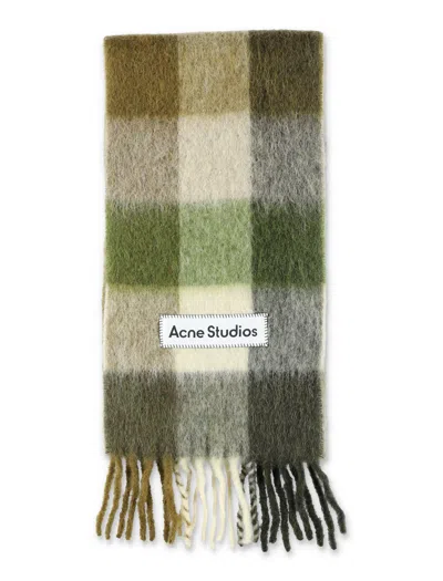 Acne Studios Khaki Green Dark Green Studio Scarf In Multi