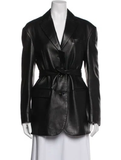 Pre-owned Acne Studios Lamb Leather Blazer In Black