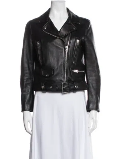 Pre-owned Acne Studios Lamb Leather Jacket In Black