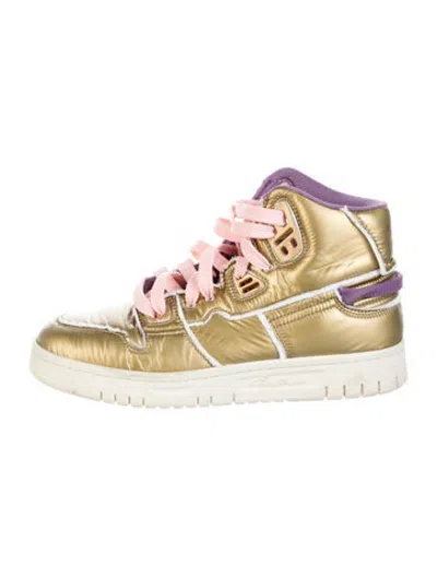 Pre-owned Acne Studios Leather Athletic Sneakers In Yellow