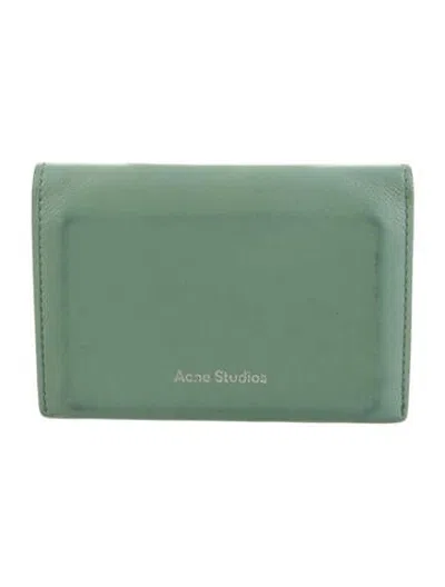 Pre-owned Acne Studios Leather Bifold Wallet In Green
