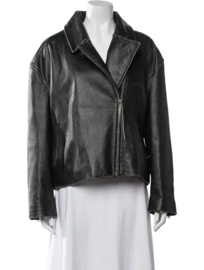 Pre-owned Acne Studios Leather Biker Jacket In Black