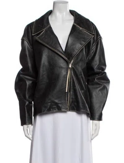 Pre-owned Acne Studios Leather Biker Jacket In Black