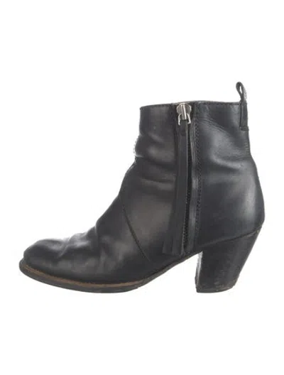 Pre-owned Acne Studios Leather Boots In Blue