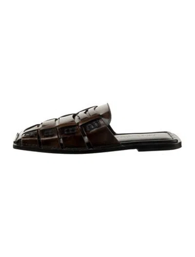 Pre-owned Acne Studios Leather Mules In Brown