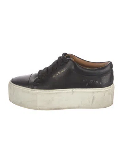 Pre-owned Acne Studios Leather Sneakers In Black