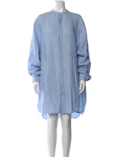 Pre-owned Acne Studios Linen Mini Dress In Blue