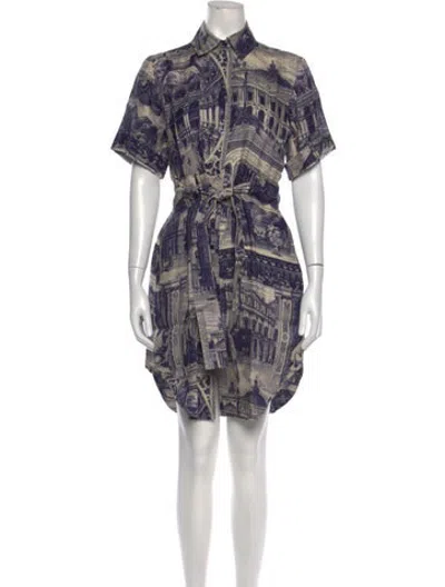 Pre-owned Acne Studios Linen Mini Dress In Blue