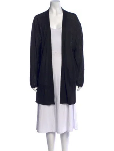 Pre-owned Acne Studios Linen Open Front Sweater In Black