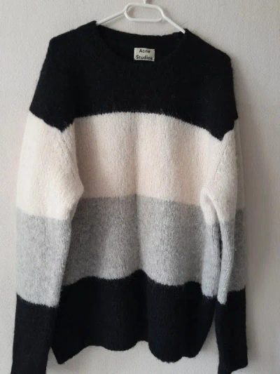 Pre-owned Acne Studios Oversized  Alvah Alpaca Knit Sweater In Stripe