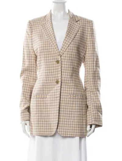 Pre-owned Acne Studios Plaid Print Blazer In Neutrals