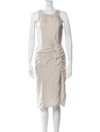 Pre-owned Acne Studios Plaid Print Midi Length Dress In Neutrals