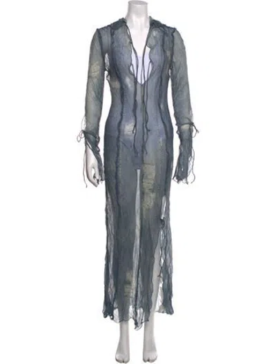 Pre-owned Acne Studios Printed Long Dress In Blue