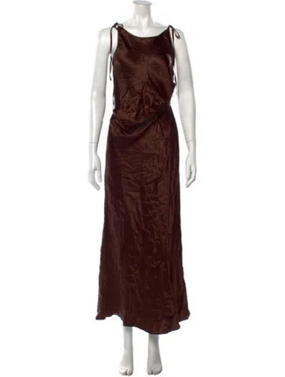 Pre-owned Acne Studios Scoop Neck Long Dress In Brown
