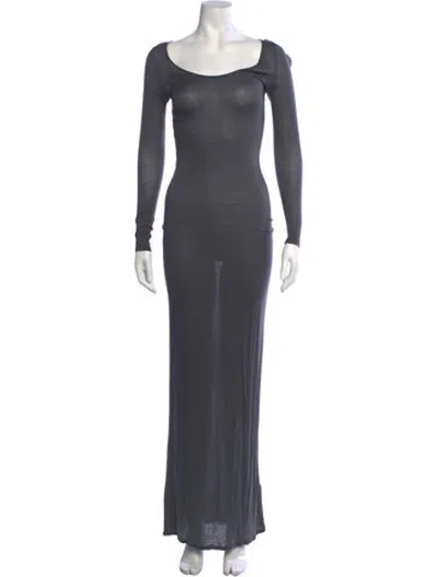 Pre-owned Acne Studios Scoop Neck Long Dress In Grey