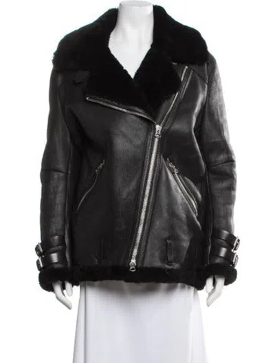 Pre-owned Acne Studios Shearling Biker Jacket In Black