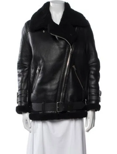 Pre-owned Acne Studios Shearling Biker Jacket In Black