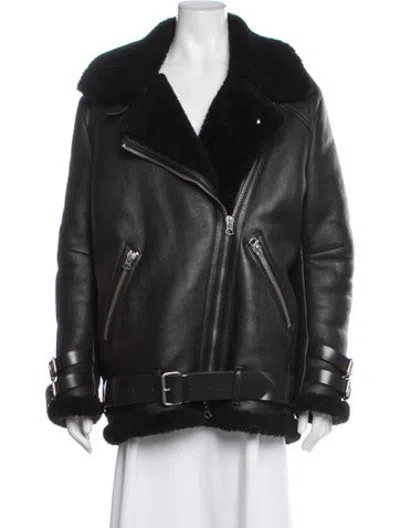 Pre-owned Acne Studios Shearling Coat In Black
