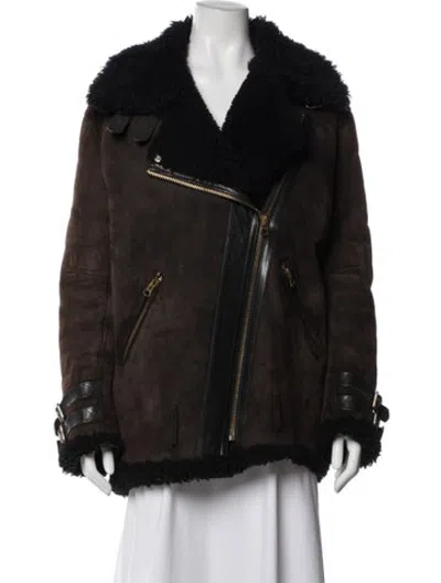 Pre-owned Acne Studios Shearling Fur Coat In Brown