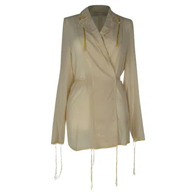Pre-owned Acne Studios Sheer Wrap Jacket In Pastel Yellow Silk
