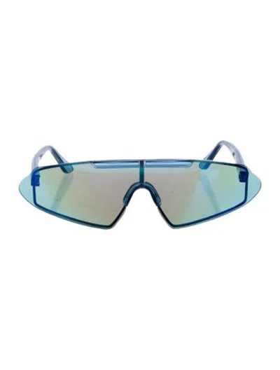 Pre-owned Acne Studios Shield Mirrored Sunglasses In Blue