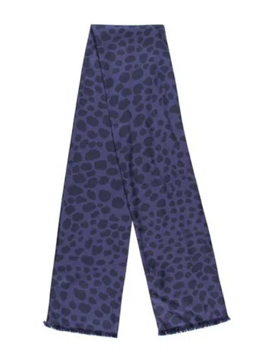 Pre-owned Acne Studios Silk Animal Print Scarf W/ Tags In Blue