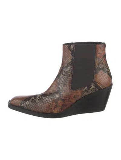 Pre-owned Acne Studios Snakeskin Animal Print Boots In Brown